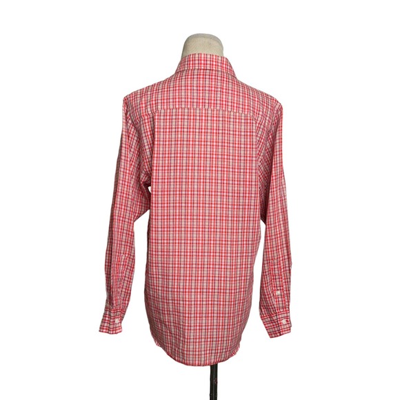 Ann Klein vintage red plaid long sleeves button shirt size 10 - Picture 3 of 12